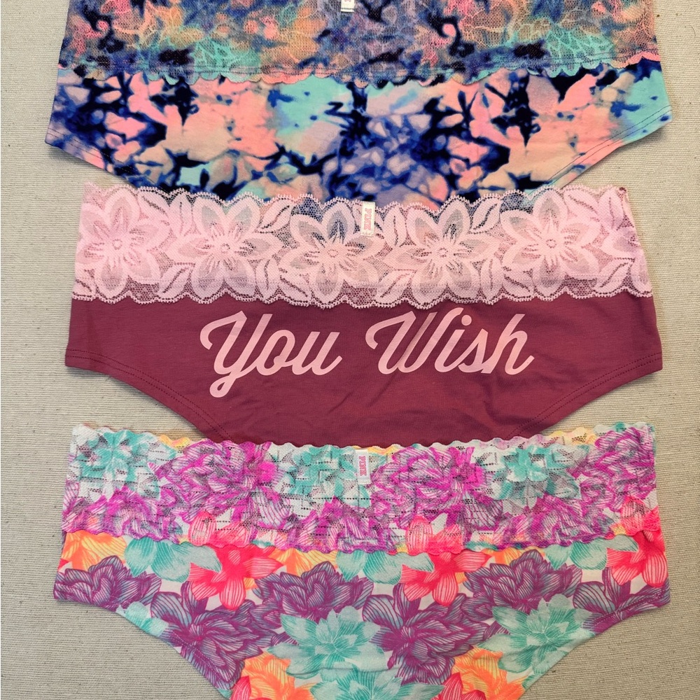 PINK Victoria's Secret Lace Trim Extra Low Hipsters Size Medium